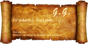 Gradwohl Galamb névjegykártya